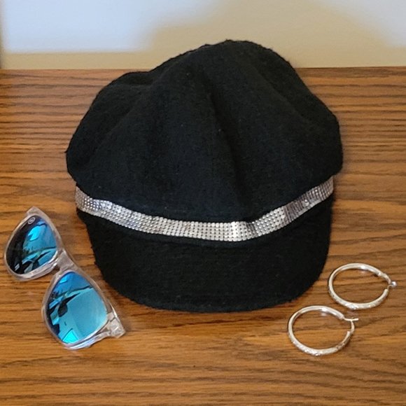 Dress Up America Sequin Newsboy Flat Cap – Cabbi Hat, One Size, Men's, Music Theme, Polyester